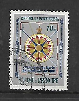 ST. THOMAS & PRINCE ISLANDS, 372, USED, COMPASS ROSE