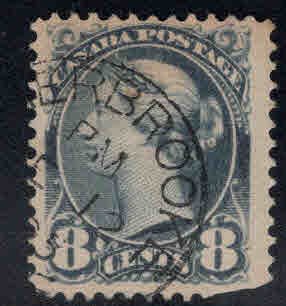 Canada Scott 44a small Queen Victoria Blue Gray clipped corner