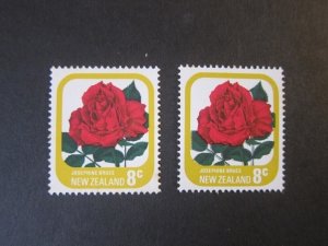 New Zealand 1975 Print Error (right one Green shift,Left one For Refrence)) 