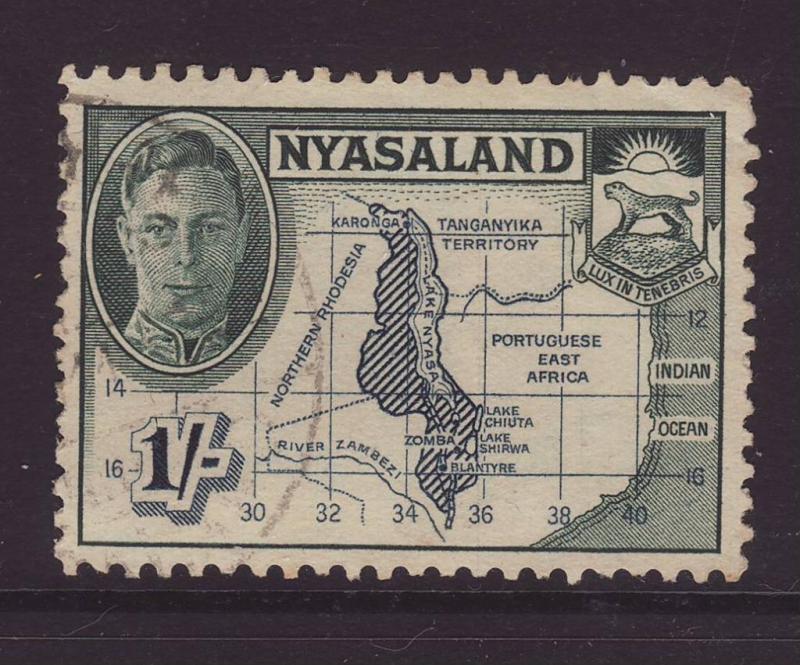 1945 Nyasaland 1/- Fine Used SG152