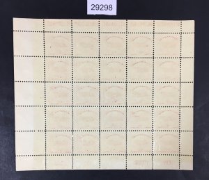 US STAMPS # 630 WHITE PLAINS SHEET MINT OG NH $ LOT #29298