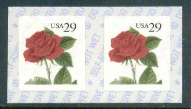 2490 29c Red Rose Fine MNH Coil Pair