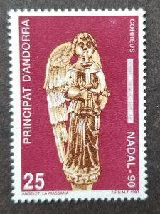 *FREE SHIP Andorra Christmas 1990 Religious Angel Music (stamp) MNH