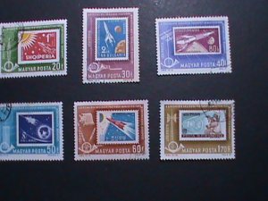 ​HUNGARY-SET OF 6 AIR & SPACE STAMPS ON STAMPS  USE VF WE SHIP TO WORLD WIDE