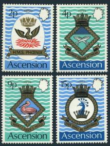 Ascension 152-155,155a,MNH.Michel 152-155,Bl.3 Royal Naval Crests 1971.Phoenix,