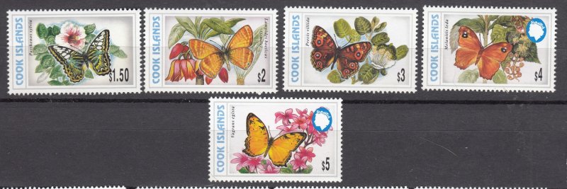 J28404 1997-8 cook island mnh part of set #1226a-1226e butterflies