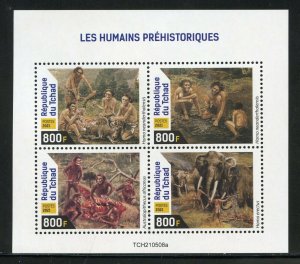 CHAD 2021 PREHISTORIC MAN SHEET MINT NH