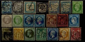 France 21 used/mint values pre-1880/mixed condition