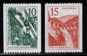 Yugoslavia  Scott 509-510 MH*  1958 Coil stamp set CV $28