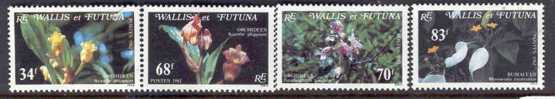 WALLIS & FUTUNA ISLANDS 283-286 MINT HINGED FLOWERS 1982