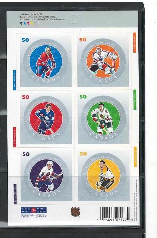 CANADA 2005 NHL ALL STARS Bklt.#2086 Cmlt. MNH