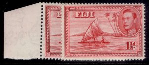 FIJI GVI SG252a + 252b, 1½d PERF VARIETIES, NH MINT. Cat £39.