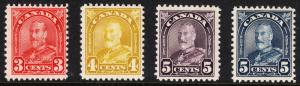 CANADA  — SCOTT 167-170 — ARCH/LEAF ISSUE MINT LOT — MH — SCV $31.50