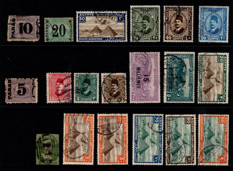 Egypt Value Starter Pack 18 Assorted Stamps Used Nice Assortment Earlier Stamps