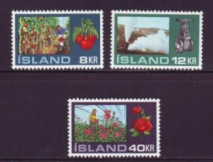 Iceland Sc 443-5 1972 Hothouse Gardening stamp set mint NH