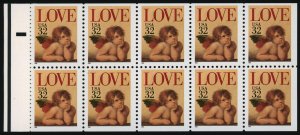 US Sc 2959a MNH BOOKLET PANE - 1995 32¢ - Love - Cherub