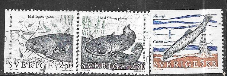 Sweden #1867-1869 Fish (U) CV $0.95