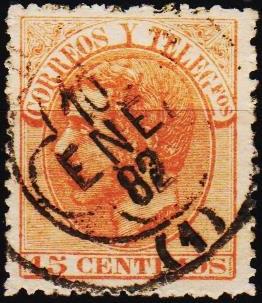 Spain. 1882 15c S.G.273b Fine Used