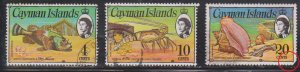 CAYMAN ISLANDS Scott # 333, 338, 341 Used - QEII & Marine Life