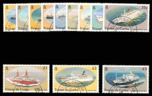 Tristan Da Cunha 1994 QEII Ships set complete VFU. SG 553-564. Sc 535-546