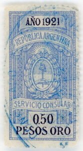 (I.B) Argentina Revenue : Consular Service 50c (1921)