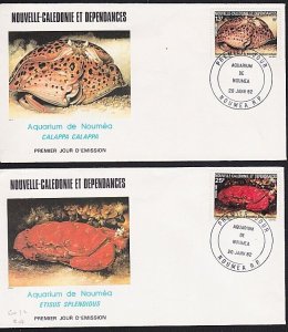 NEW CALEDONIA 1982 Crabs 2 commem FDCs.....................................A7957