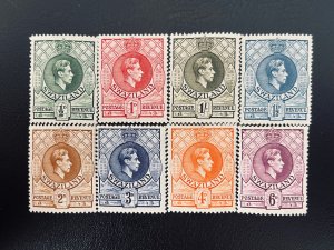 1943 Swaziland Set of 8 to 1s SG28a-35a Fine MM