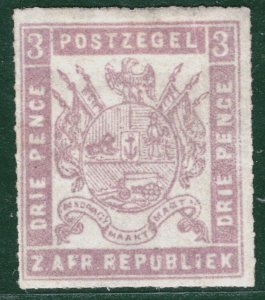 South Africa TRANSVAAL QV Stamp SG.56 3d Lilac (1875) Mint LMM Cat £500 PIBLUE38