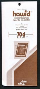 Hawid Stamp Mount Size 70/210 mm - BLACK - Pack of 10 (70mm  70x210) STRIP  1070