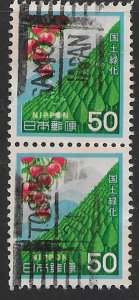 Japan #1408 used pair. Reforestation Campaign 1980.