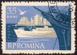 Romania 1370 - Cto - 35b Constanta Harbor / Ships (1960)