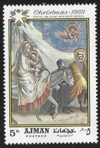 Ajman #Mi AJ492A 5dh Christmas Painings - The Flight Into Egypt ~ MNH