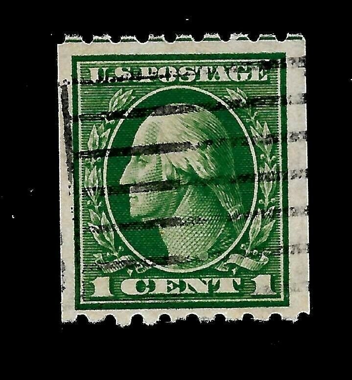  US 1912 Sc #410 1 c Washington  Coil XF Used - Vivid Color - Super Cancel - GEM