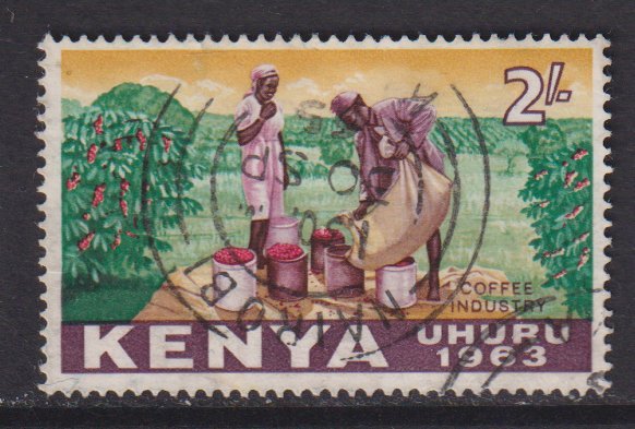 Kenya     #11 used  1963 harvesting coffee 2sh