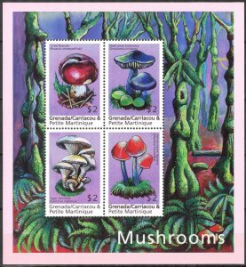 Grenada Carriacou & Petite Martinique 2000 Mushrooms Sheet MNH