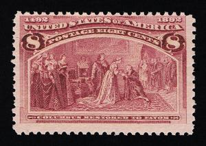 AFFORDABLE GENUINE SCOTT #236 FINE MINT OG NH 8¢ COLUMBUS EXPO ISSUE SCV $140