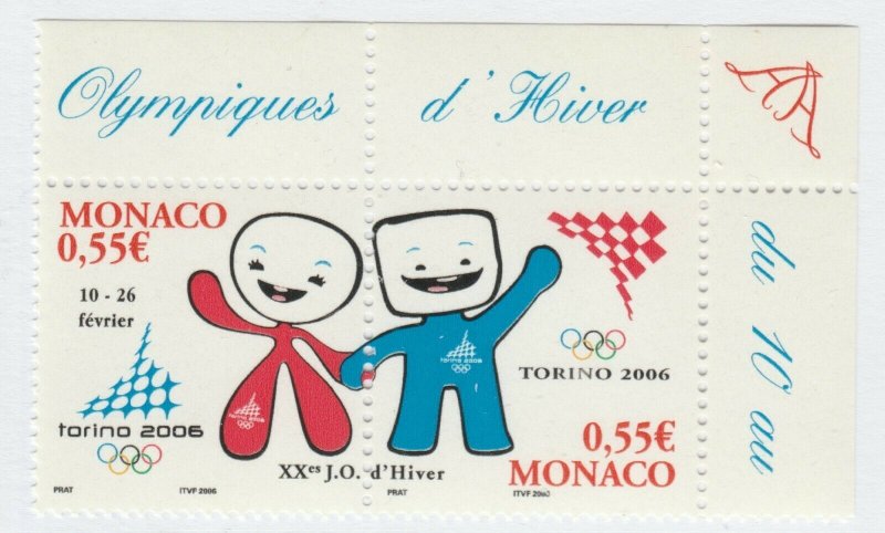 MONACO 2006 Winter Olympic Games Turin Neve Mascot Gliz Ski MNH** A25P52F20182-