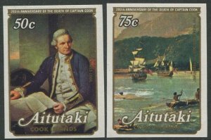 Aitutaki 1979 SG266-267 Captain Cook paintings imperf set MNH