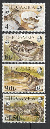 Gambia Mi.517-20 MNH WWF/Crocodiles