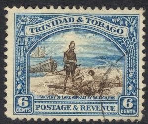 TRINIDAD & TOBAGO SG233 1935 6c SEPIA & BLUE FINE USED