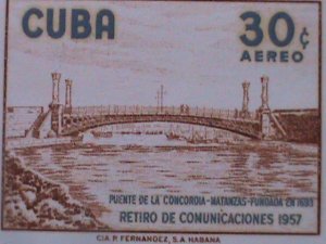 ​CUBA-1957 -SCOTT NOTLISTED- HIGH VALUE-RARE-30 CENTS- MINT VERY FINE-