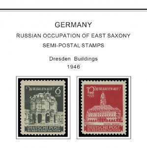 COLOR PRINTED OCCUPIED GERMANY 1945-1949 STAMP ALBUM PAGES (50 illustr. pages)