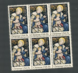 1980 Christmas  1842 BLock of 6 MNH