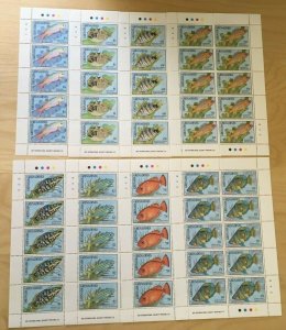 FULL SHEETS Grenadines 1991 1236-43 - Fish - Set of Sheets - MNH