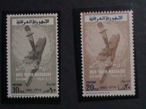 ​IRAQ-1965 SC#372-3  DEIR YASSIN MASSACRE-PALESTINE MAP MNH VF 61 YEARS OLD