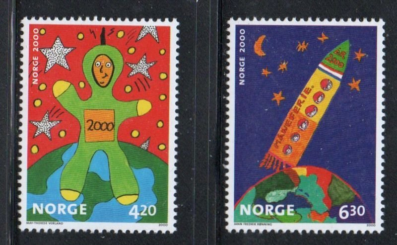 Norway Sc 1264-1265 2000 Childrens Art stamp set mint NH