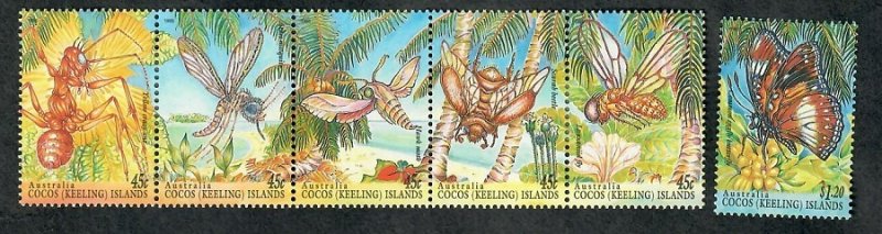 Cocos Island #302a-e & 303 Mint Hinged singles