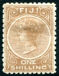 FIJI-1894 1/- Pale Brown Perf 11 X 10 Sg 65 AVERAGE MOUNTED MINT V22775