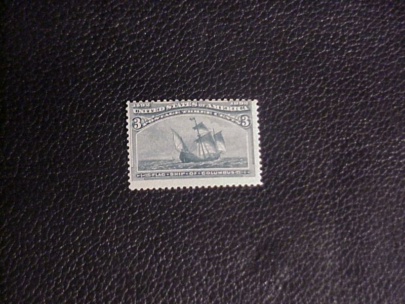 1893  FLAG SHIP OF COLUMBUS 3 CENT STAMP MINT/NH COLUMBUS EXPOSITION
