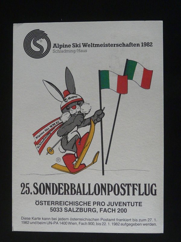 ballonpost special balloon flight ski world cup 1982 United Nations (Switzerland